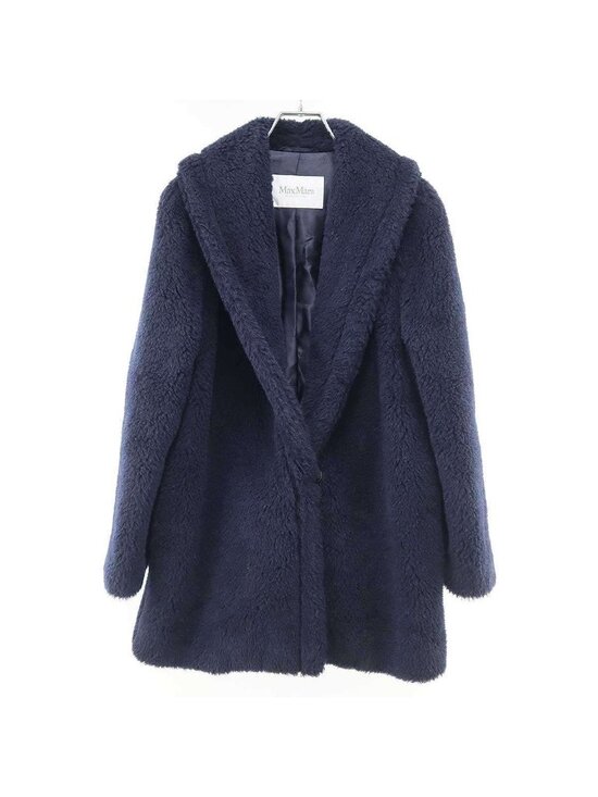 Max Mara Jackets & Blazers - Max Mara Maxmara Teddy Bear Alpaca Coat Icon Navy 34
